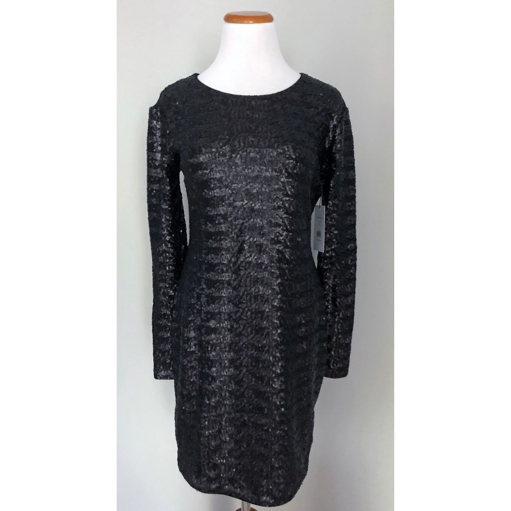 Nwt! Bailey 44 Heart Of Glass Black Sequin Shift Dress